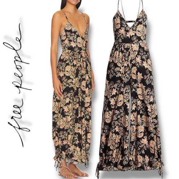 FREE PEOPLE Women’s Stand Out Floral Print One-Piece/Jumpsuit in the Size Large - Picture 4 of 16